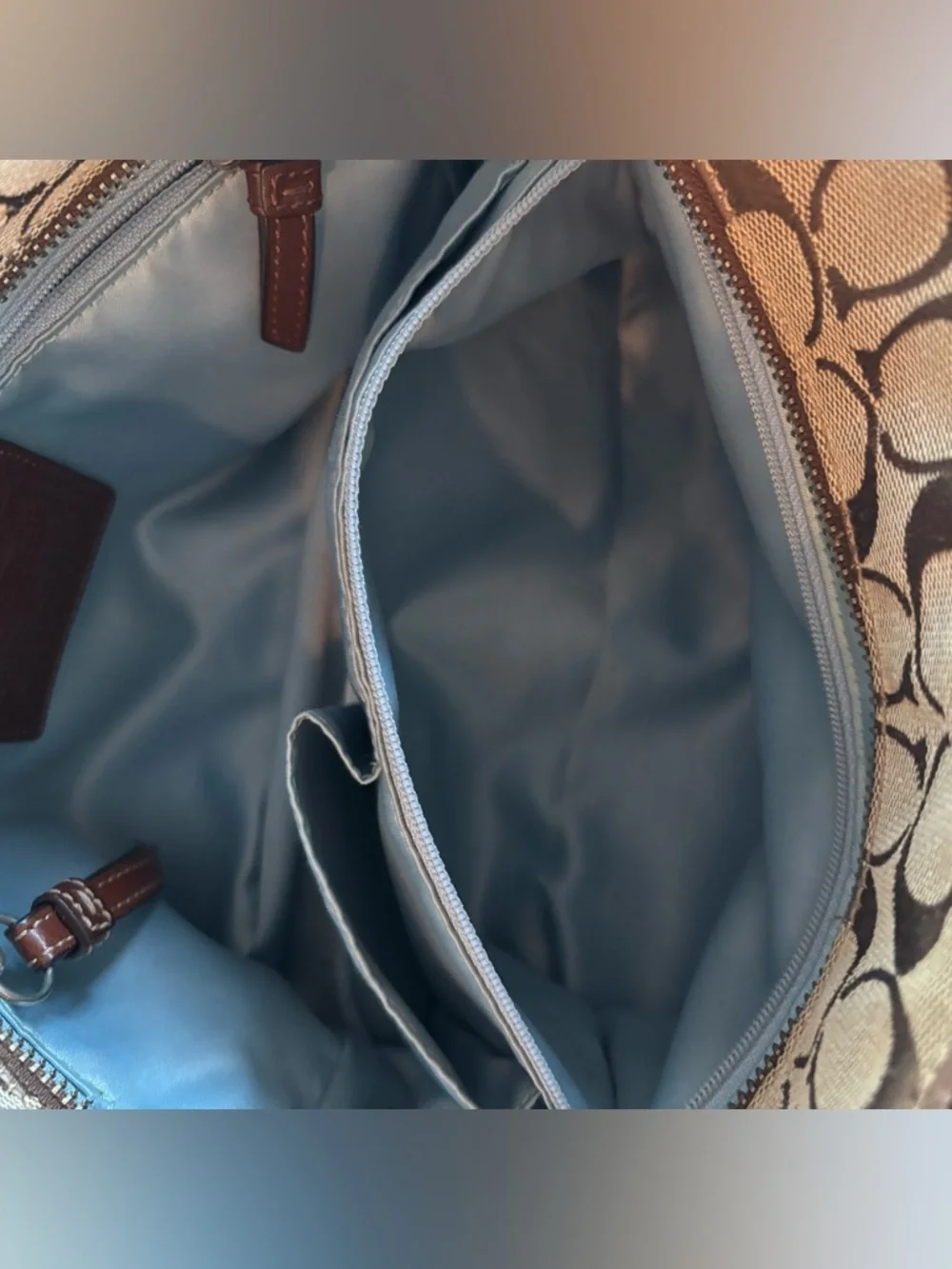 🍃🦋 Coach Heritage Brown Signature Canvas Tote with Leather Trim 12729 - Picture 16 of 16